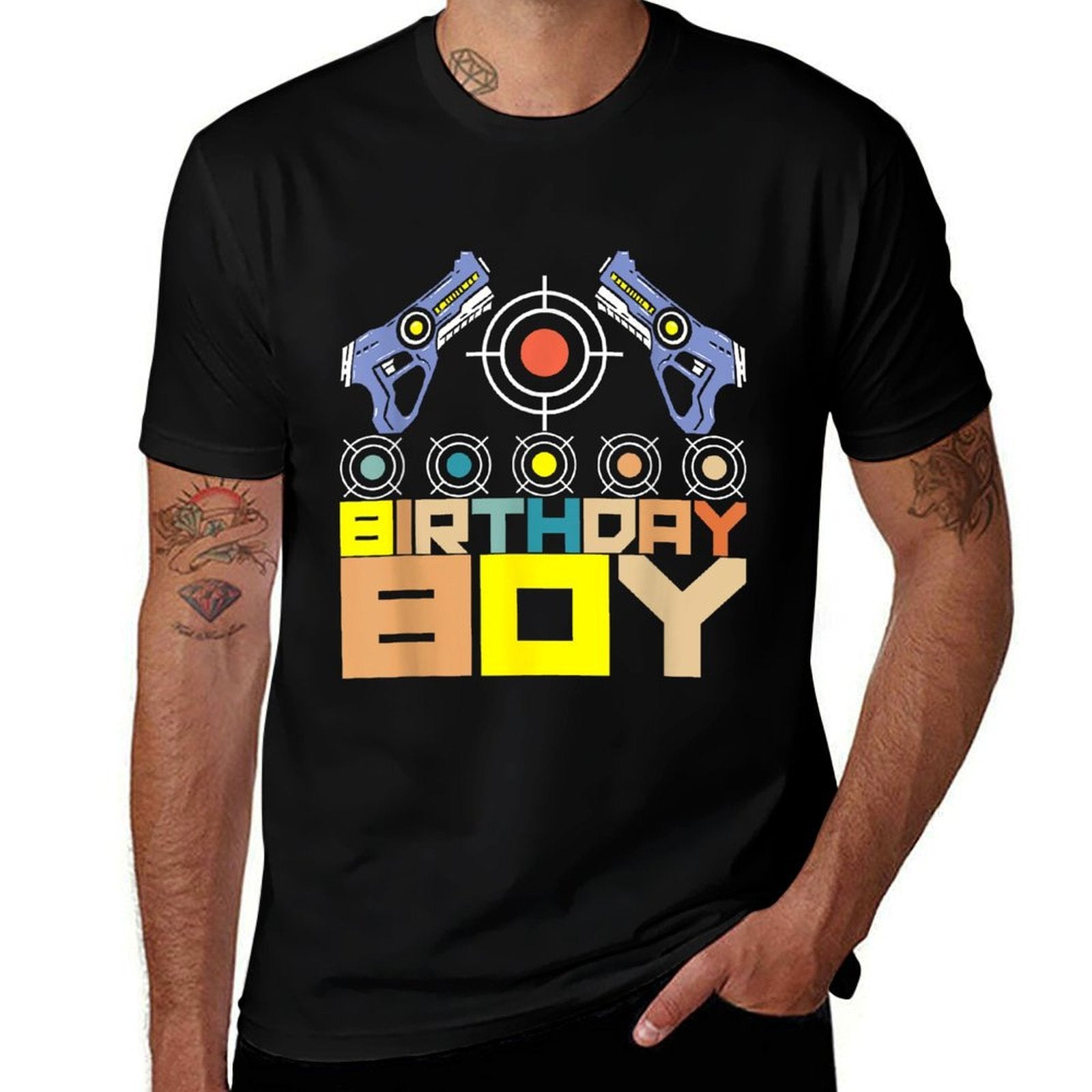 Laser Tag Birthday Boy Party Indoor Lasertag Game Player  Fade-proof Color T-Shirt