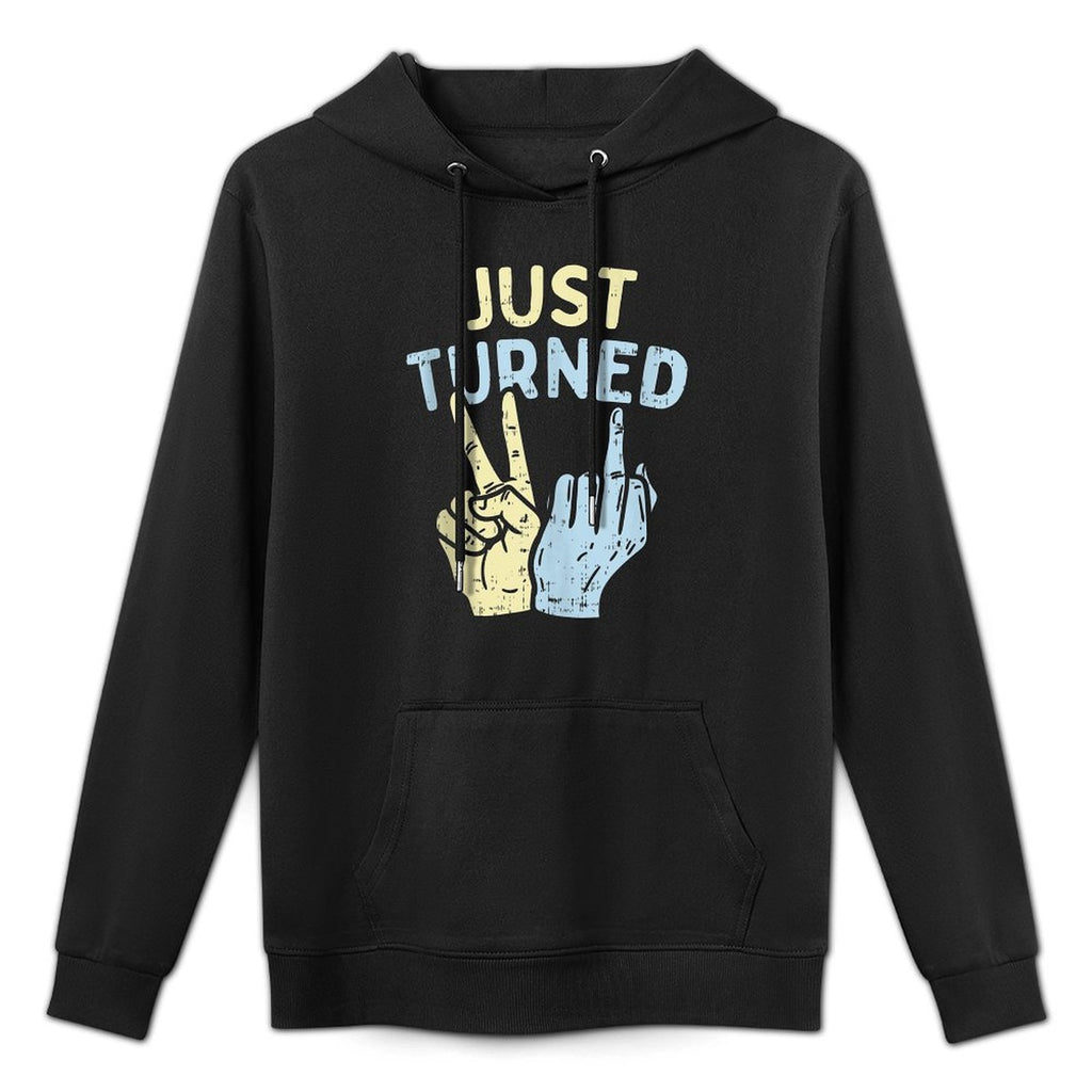 Just Turned 21 Hands Funny Happy 21st Birthday Party Gift Shape Retention Hoodie