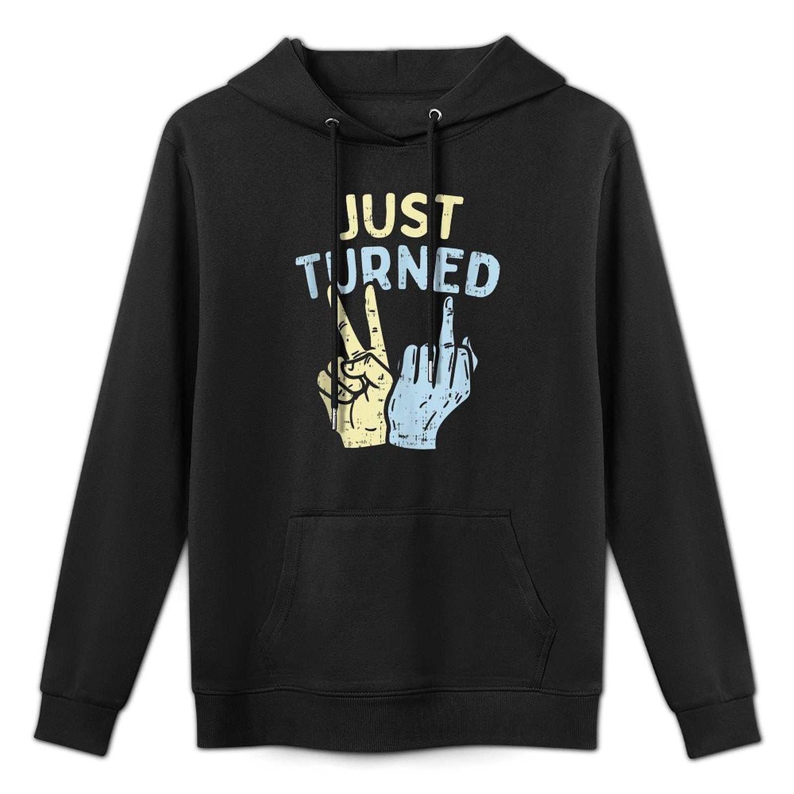 Just Turned 21 Hands Funny Happy 21st Birthday Party Gift Shape Retention Hoodie