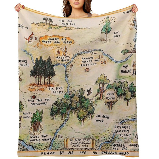 100 Acre Wood Map All-season Throw Blanket