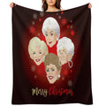 Golden Christmas Easy Care Throw Blanket