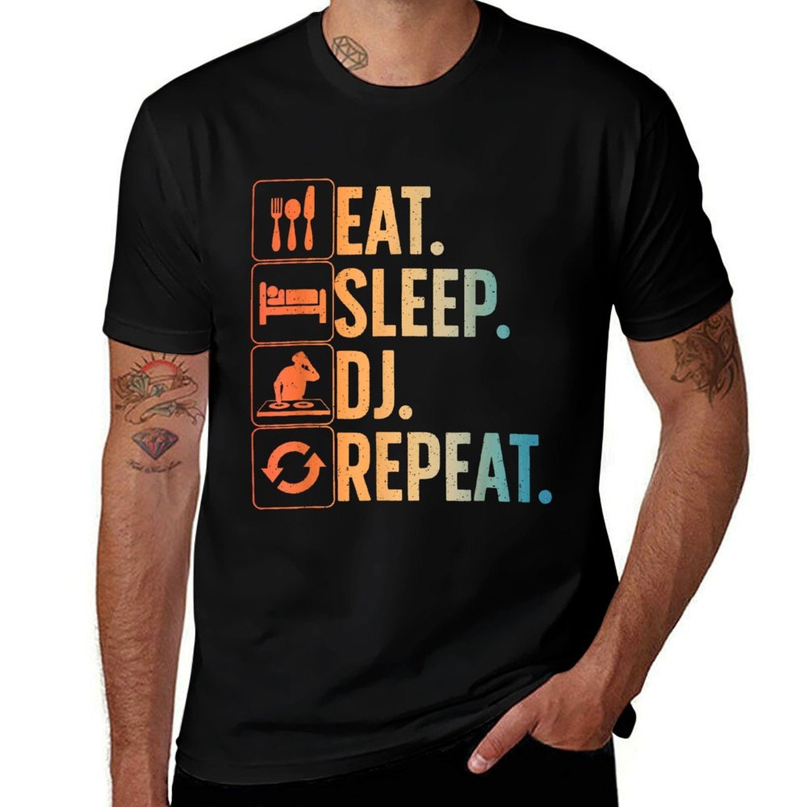 Cool DJ Art For Men Women Disc Jockey Music Producer EDM DJ  Vintage-inspired T-Shirt