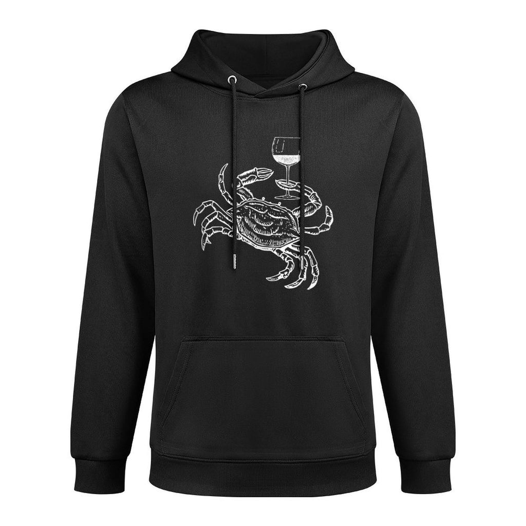 Wine Crab Ocean Lovers Drinking Gift Vacation Cruise Casual Wear Hoodie