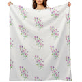 Pink & Lavender Flowers Compact Throw Blanket