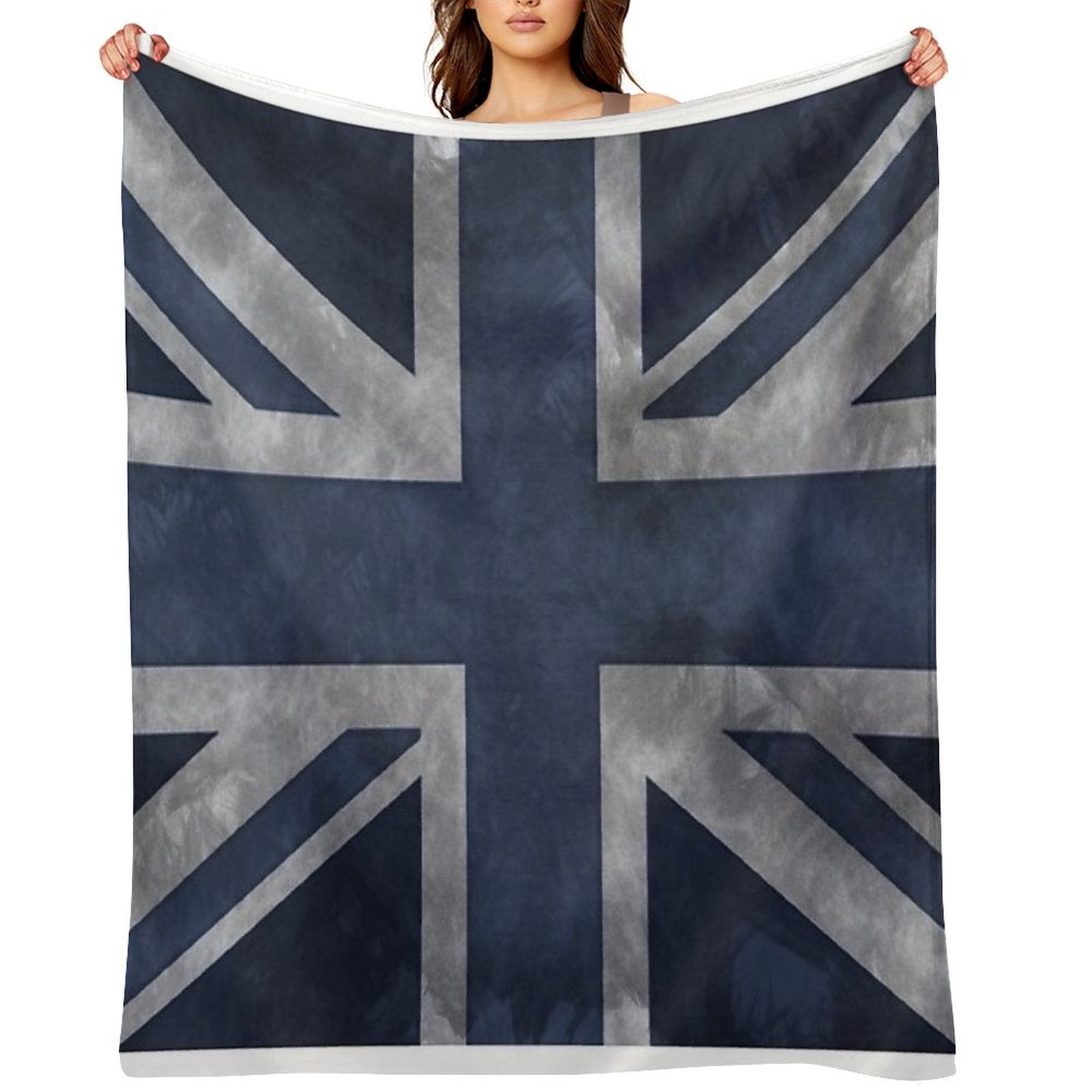 Blue Distressed Union Jack Compact Throw Blanket
