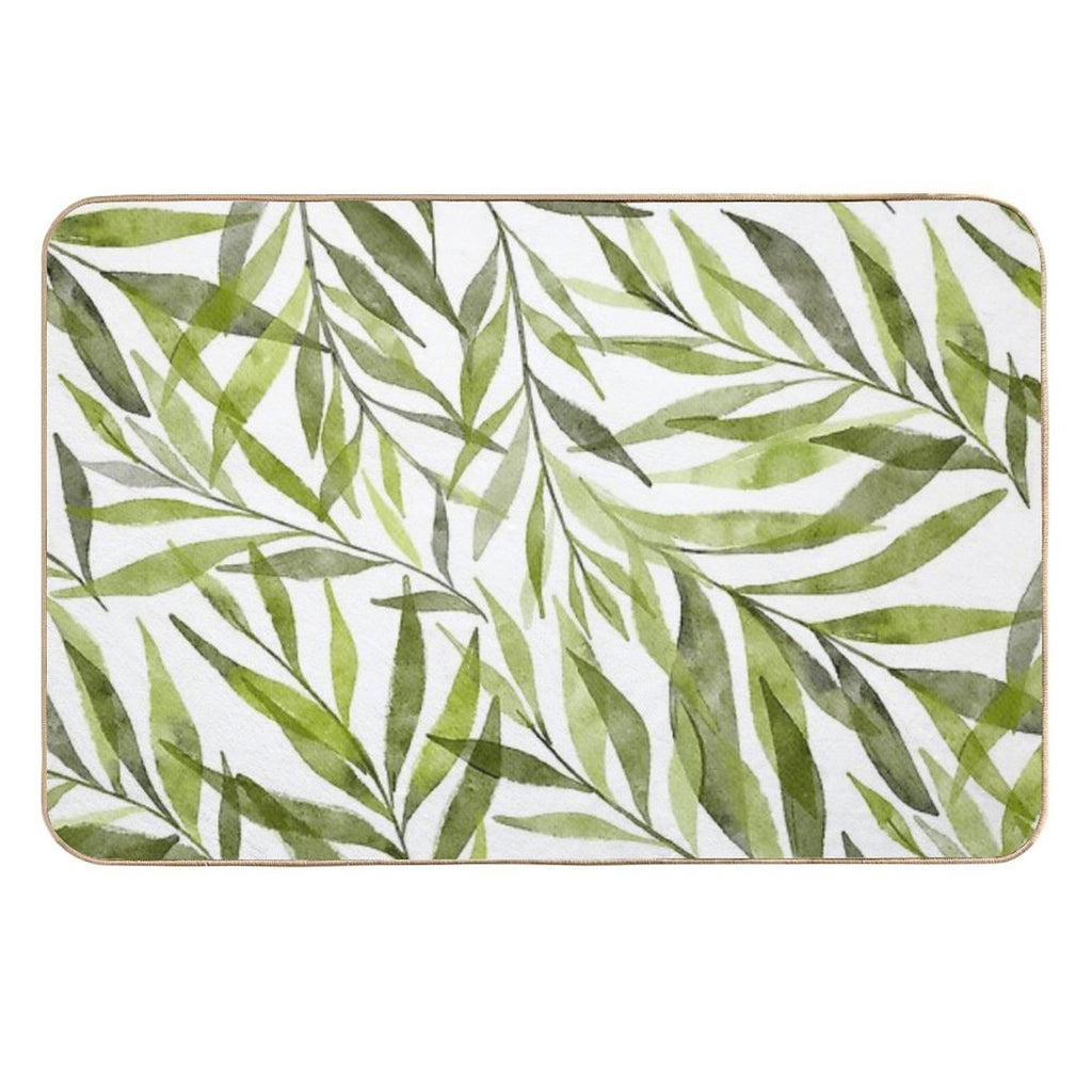 Delicate Eucalyptus Leaves  Stain-Proof Bath Mat