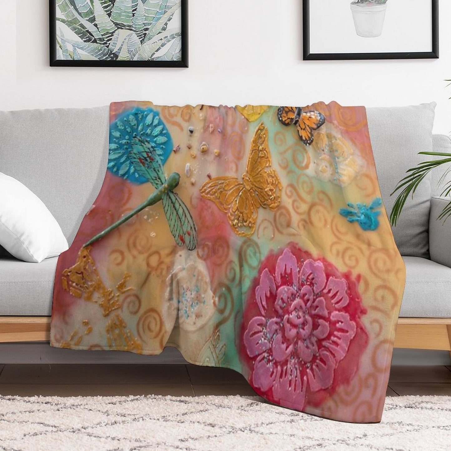 Magical Garden of Metamorphosis Lightweight Throw Blanket