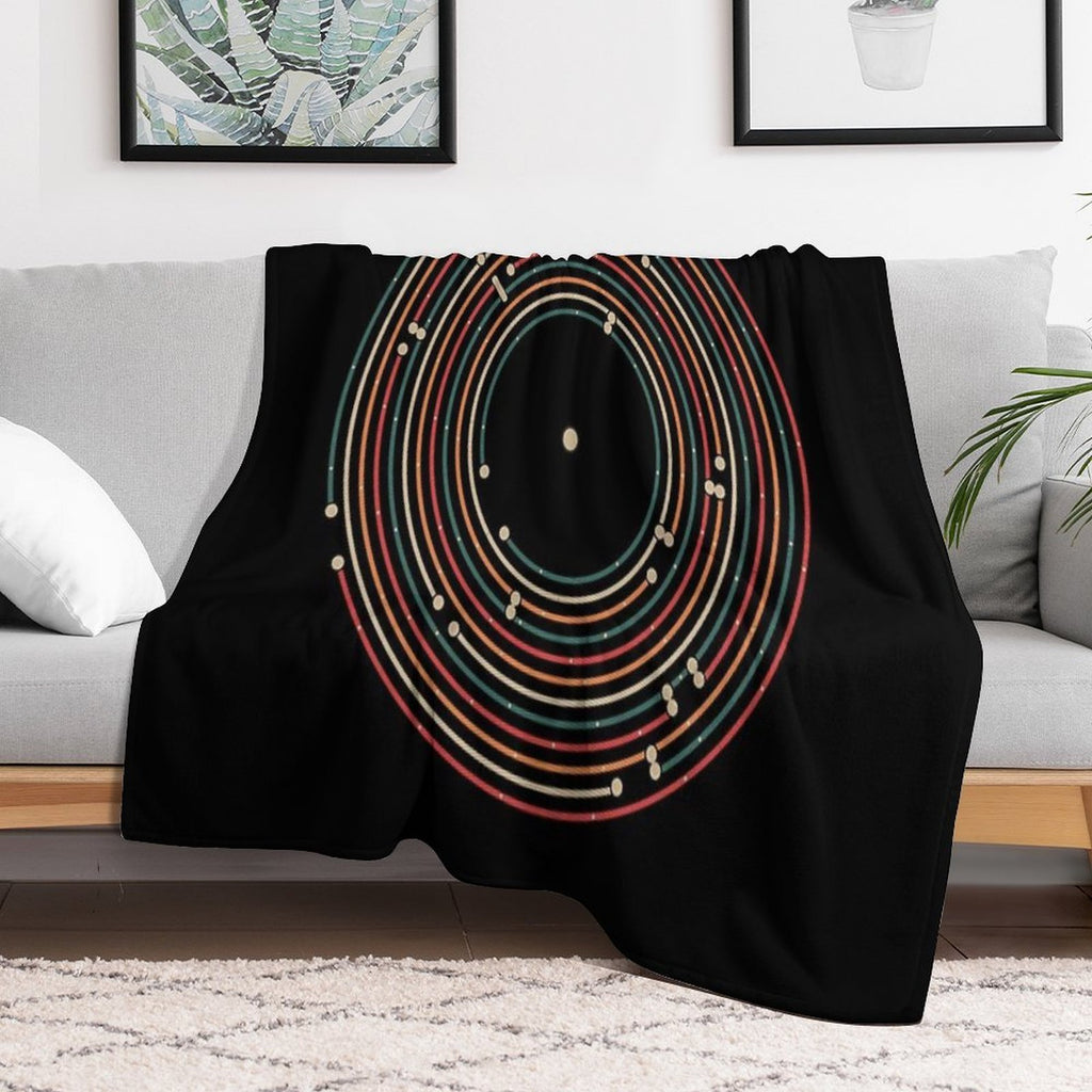 Vinyl Music Metro Record Map Labyrinth Multi-functional Throw Blanket