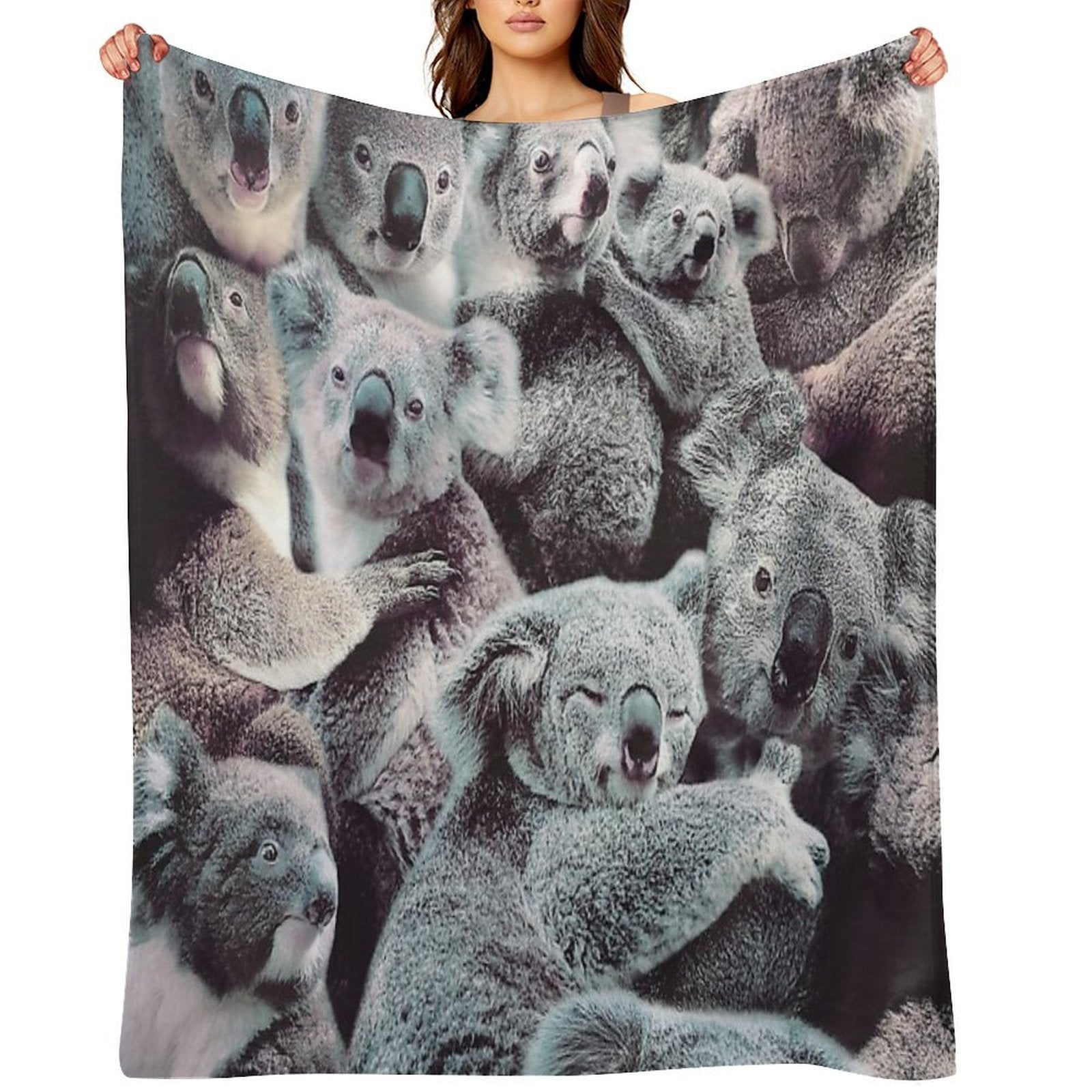Koalas Easy Care Throw Blanket