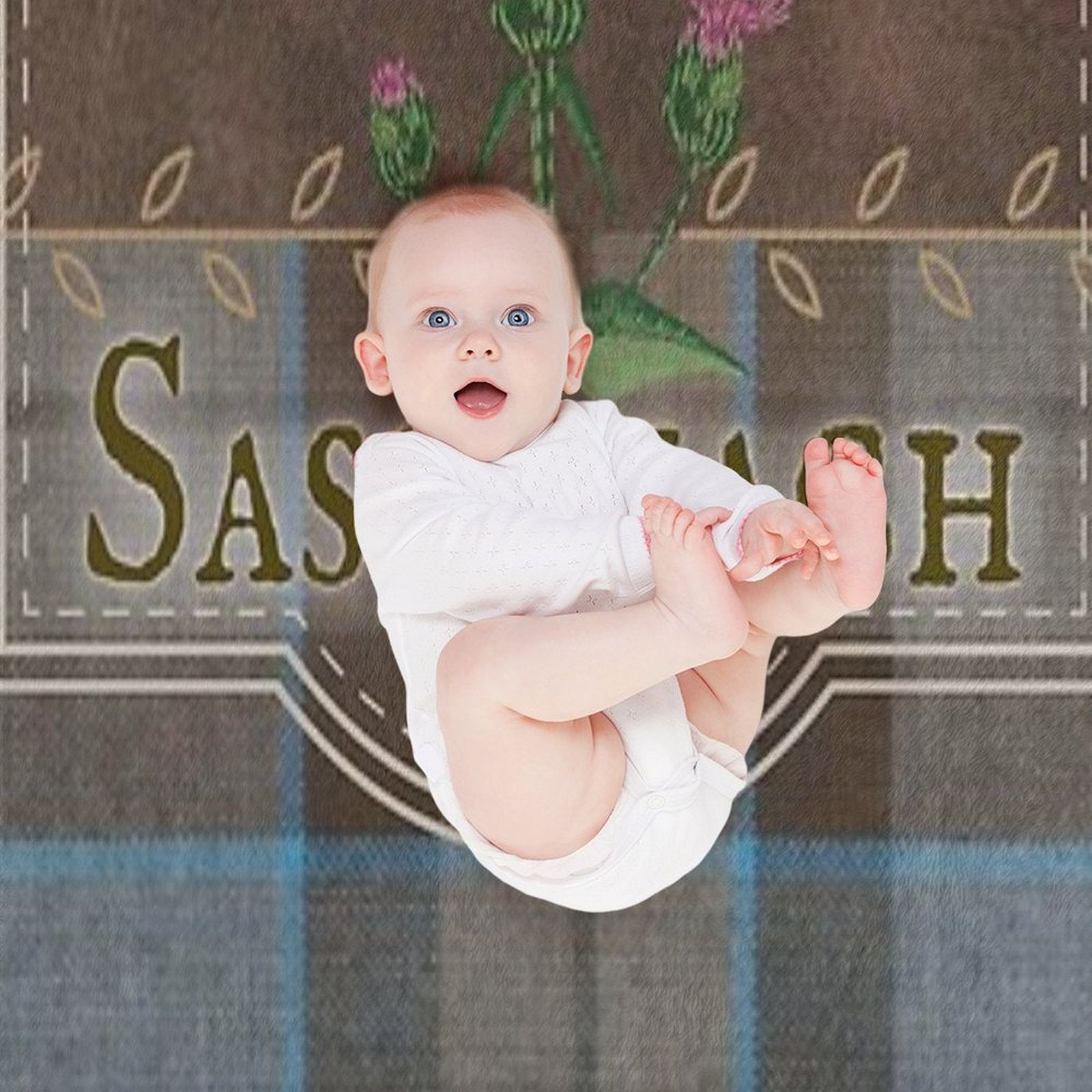 Outlander - Sassenach Leather And Tartan with Thistles And Leaves Easy Care Throw Blanket