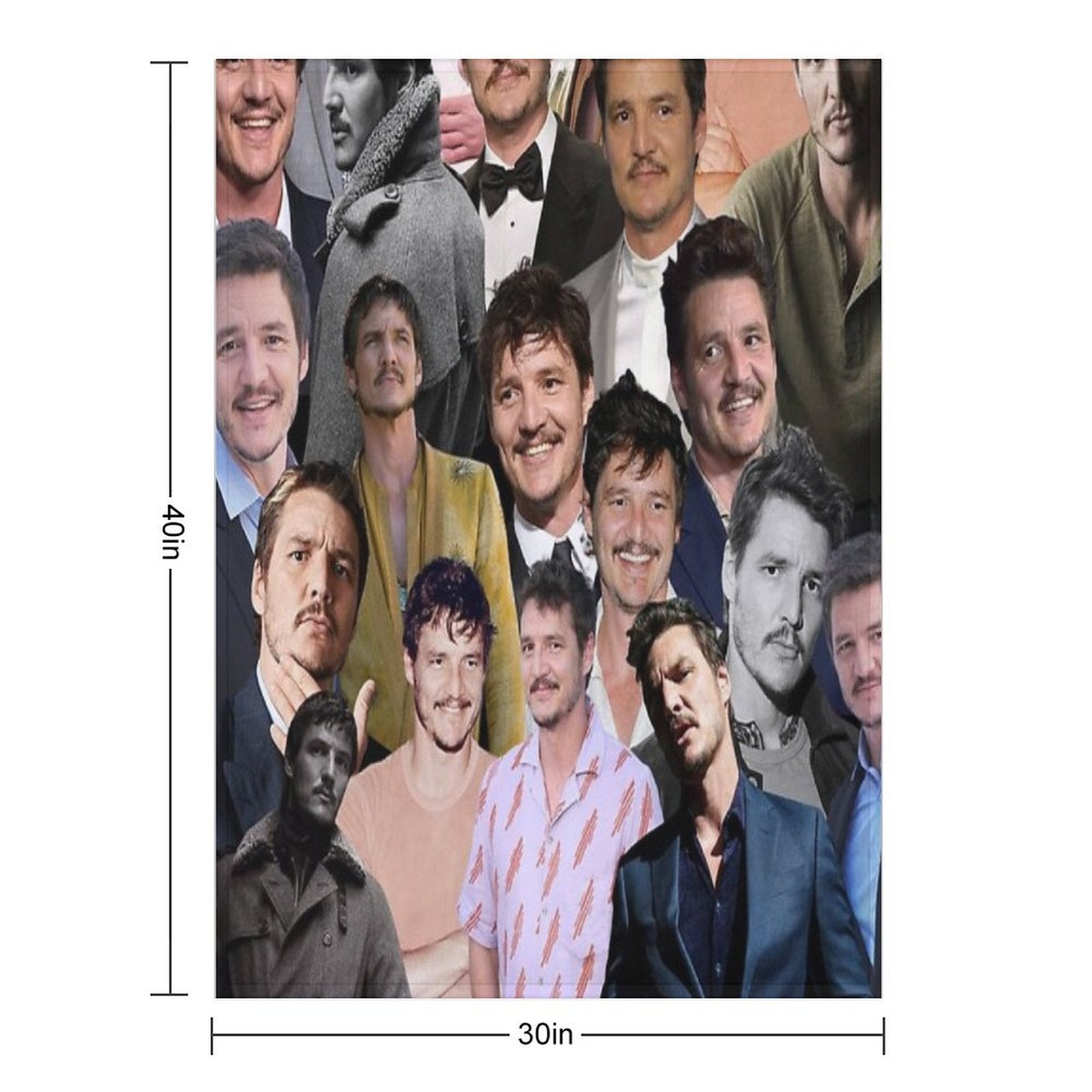 Pedro Pascal Photo Collage Eco-conscious Throw Blanket
