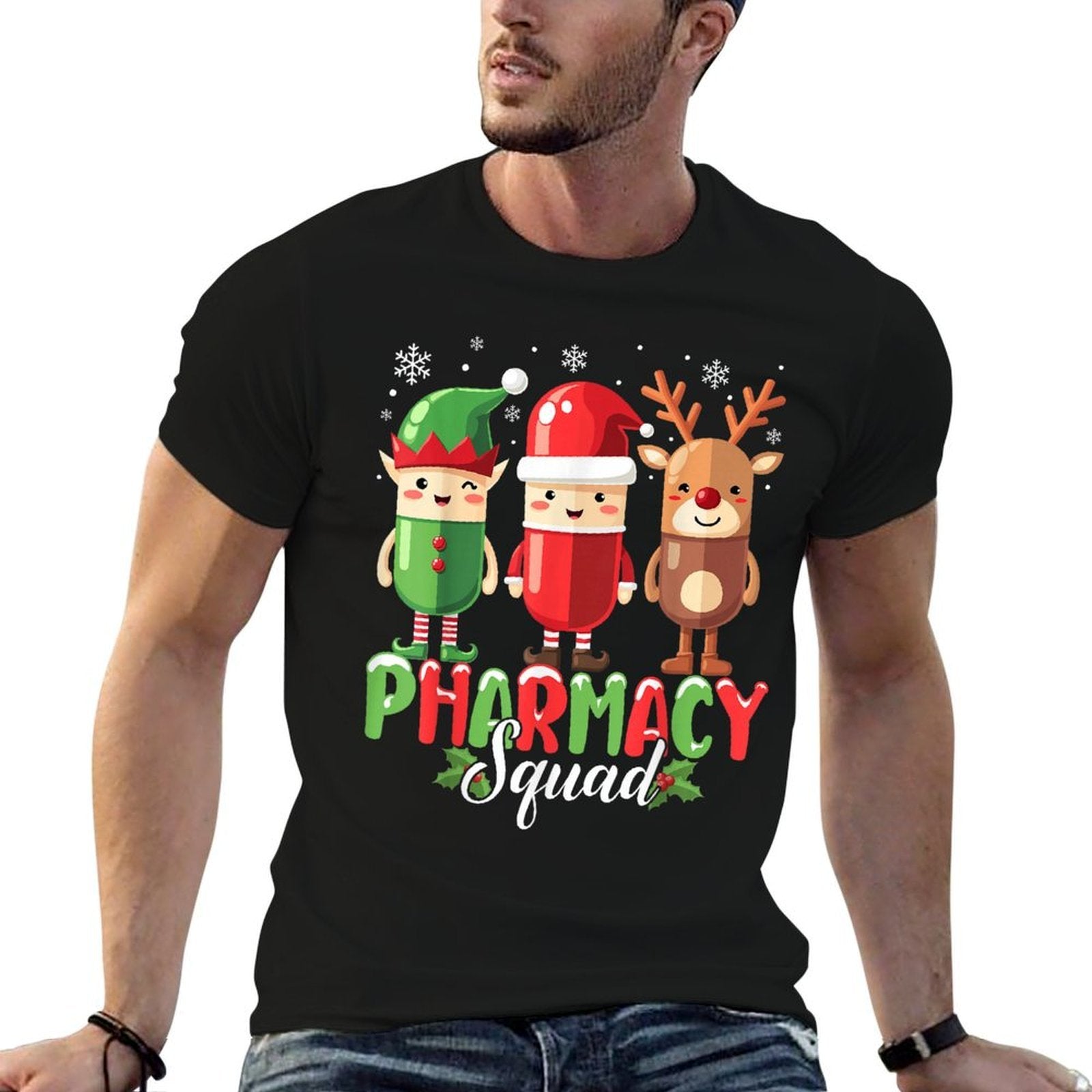 Pharmacy Squad Christmas Costume Funny Pills Pharmacist  Quick-drying T-Shirt