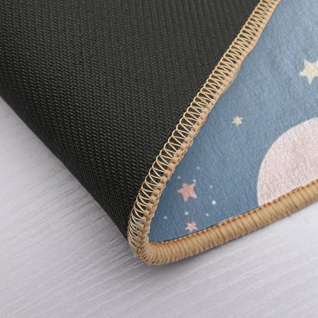 Whimsical Stars And Moon Pattern in Soft Pastel Colors  Absorbent Bath Mat