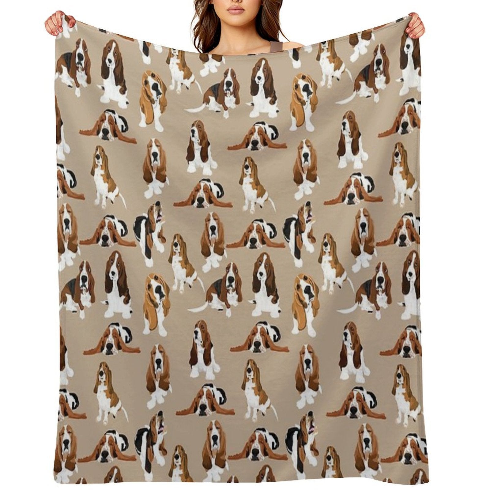 Basset Hound Multi-functional Throw Blanket
