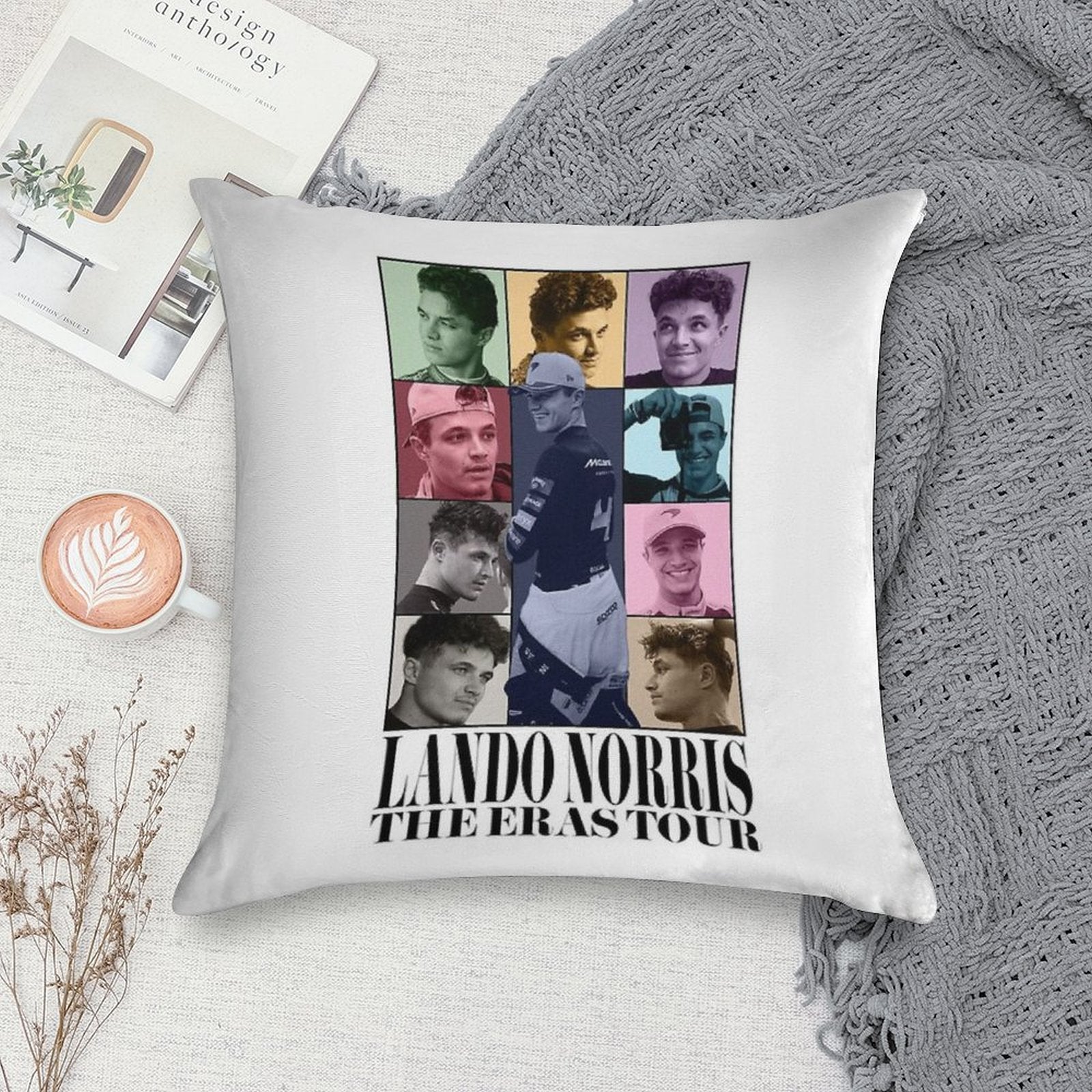 Lando Norris  The Eras Tour Soft Easy Maintenance Throw Pillow
