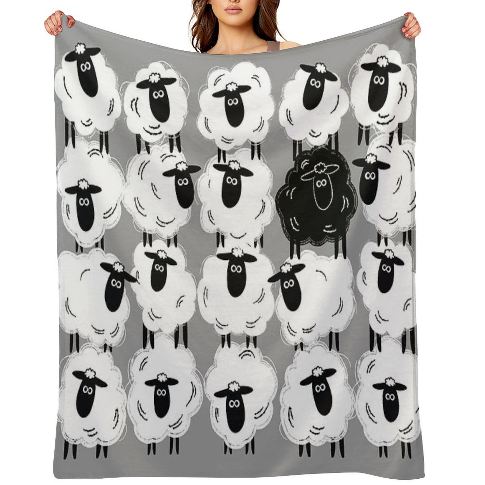 Black Sheep #1 - By Sheep Well Wrinkle-free Throw Blanket