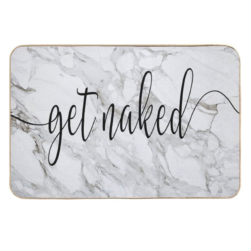 Get Naked Grey Marble Minimalist Design  Fade-Resistant Bath Mat