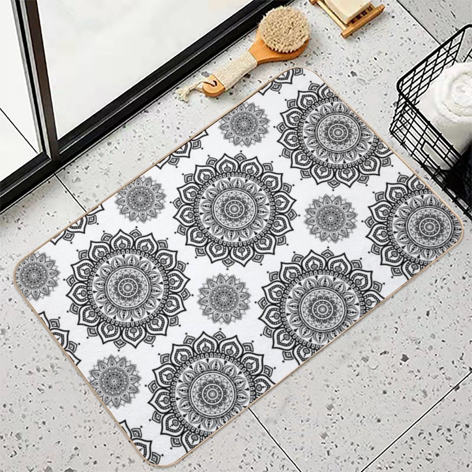 Mandala  Dirt-Trapping Bath Mat