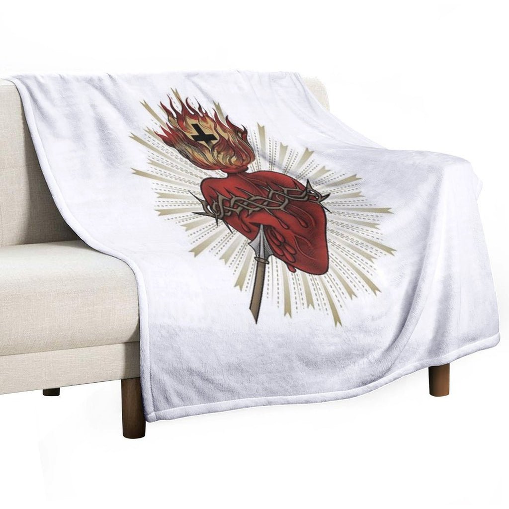 Sacred Heart of Jesus Christ Sustainable Throw Blanket