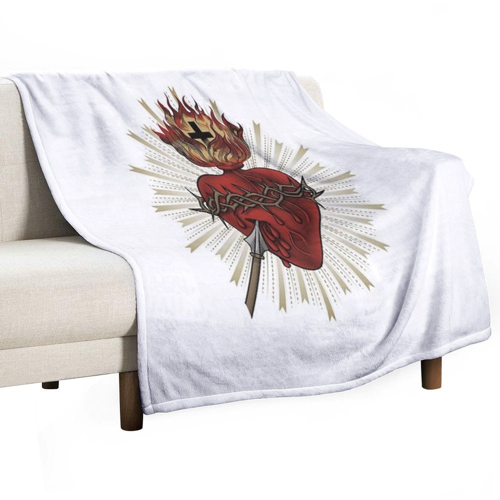 Sacred Heart of Jesus Christ Sustainable Throw Blanket