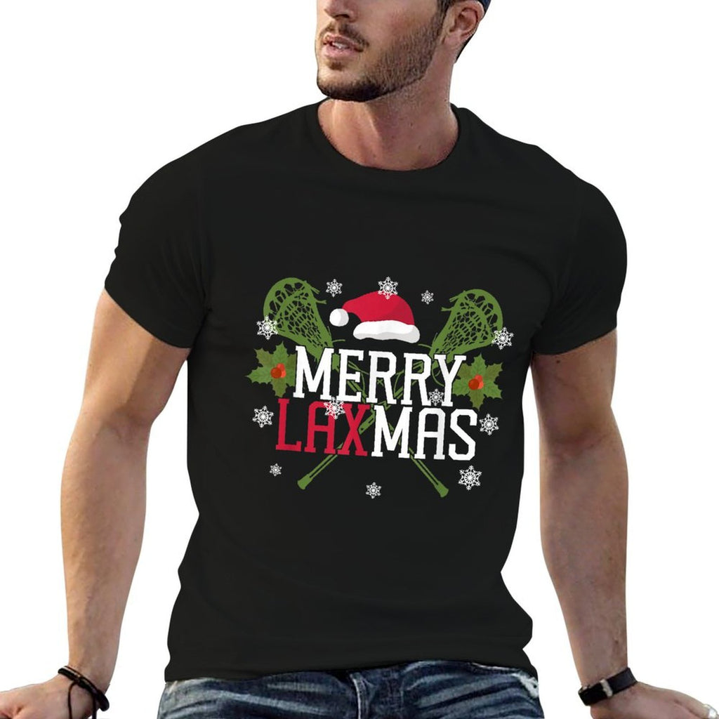Lacrosse Lax Christmas Merry Lax-Mas  Vintage-inspired T-Shirt