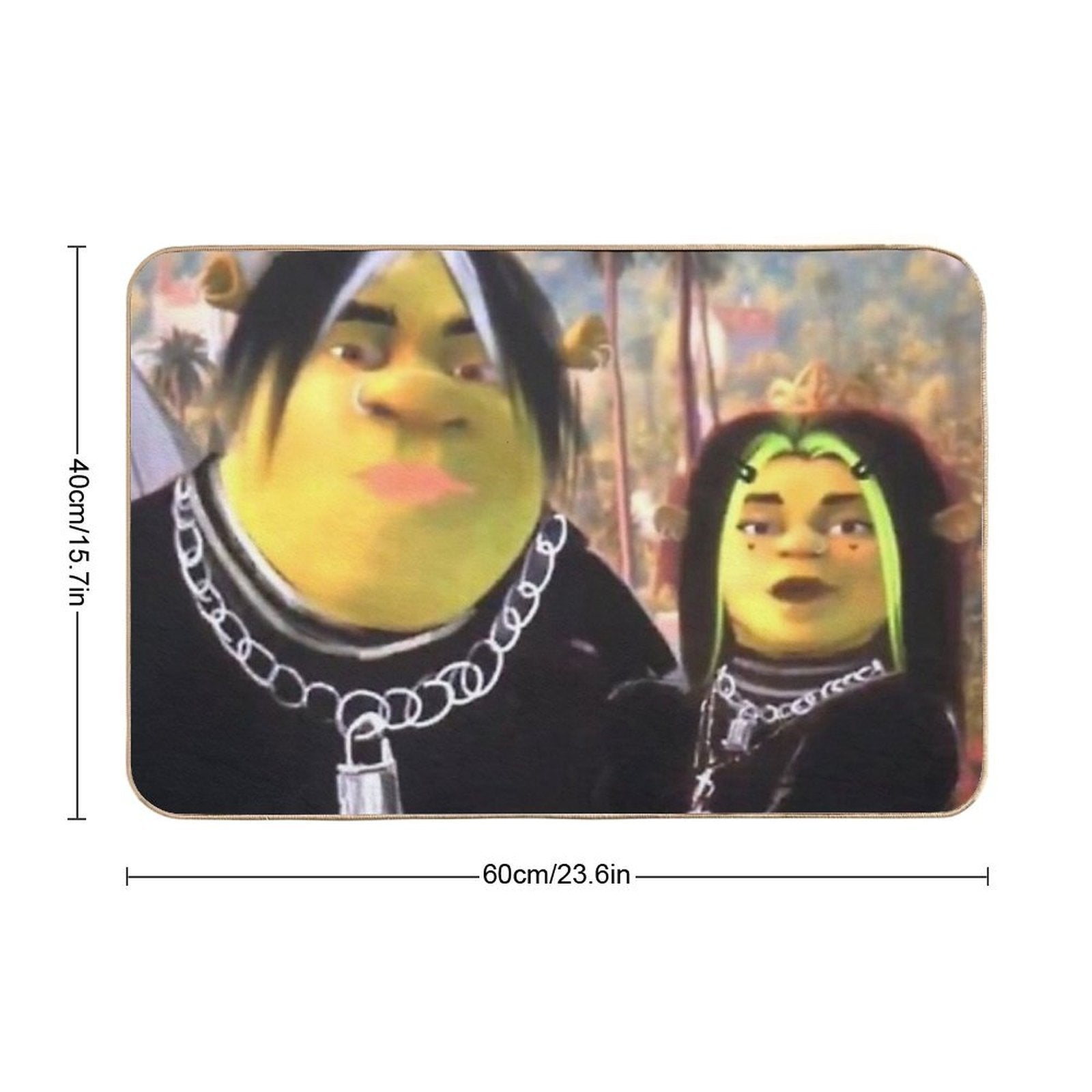 Eboy Shrek And Egirl Fiona  Non-Slip Bath Mat