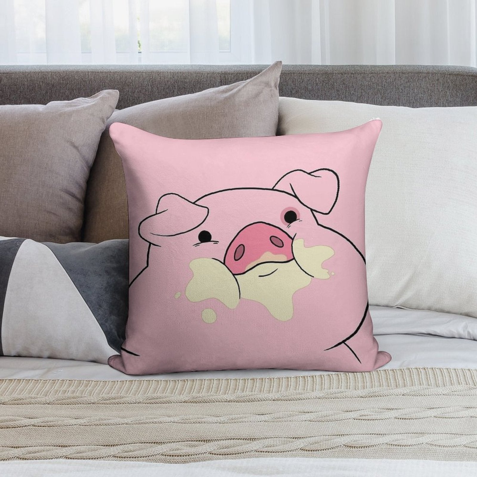 Waddles The Pig From Gravity Falls Soft Fade-Resistant Throw Pillow
