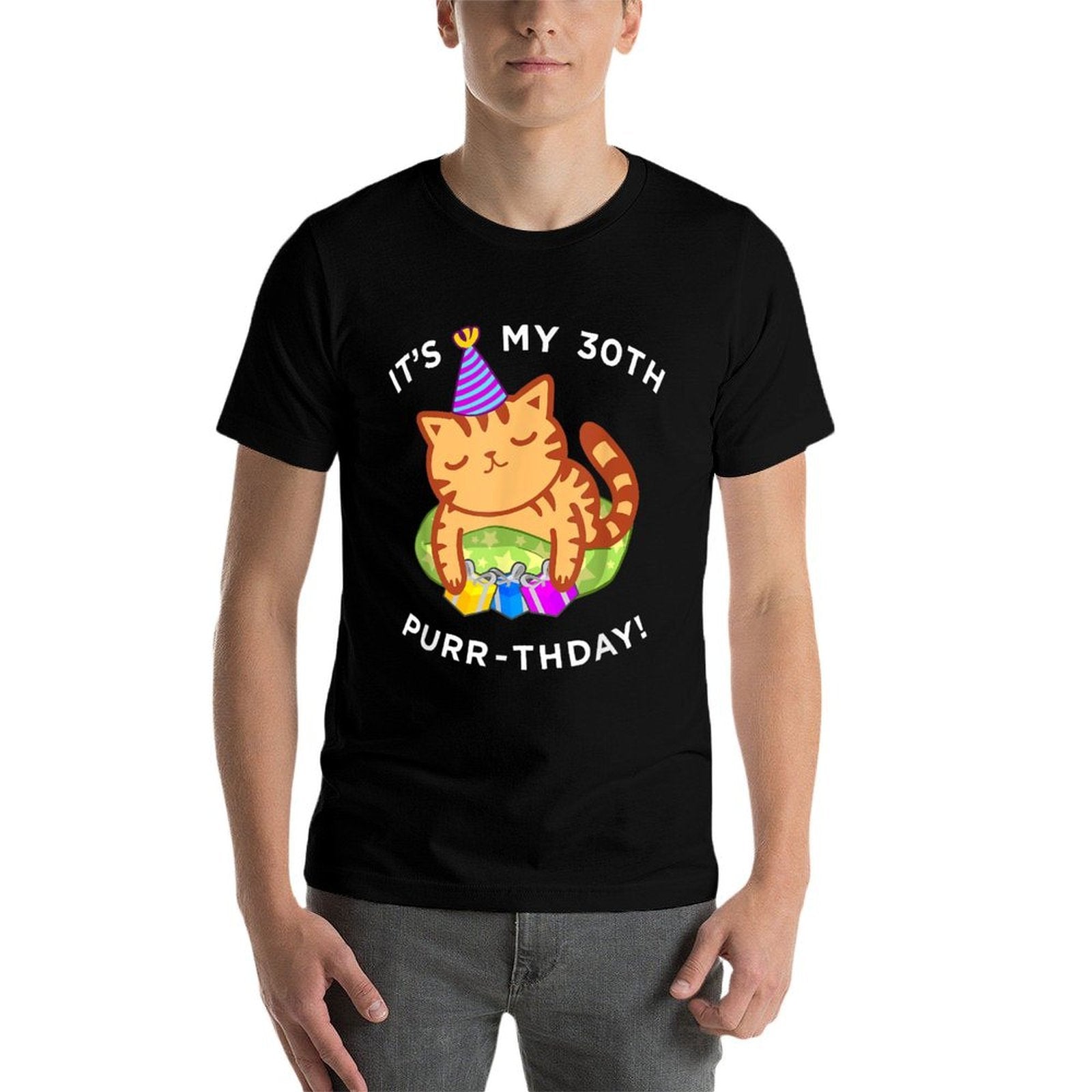 Fun 3oth Birthday Cat, My 3oth Purrthday Kitten  Wrinkle-resistant T-Shirt
