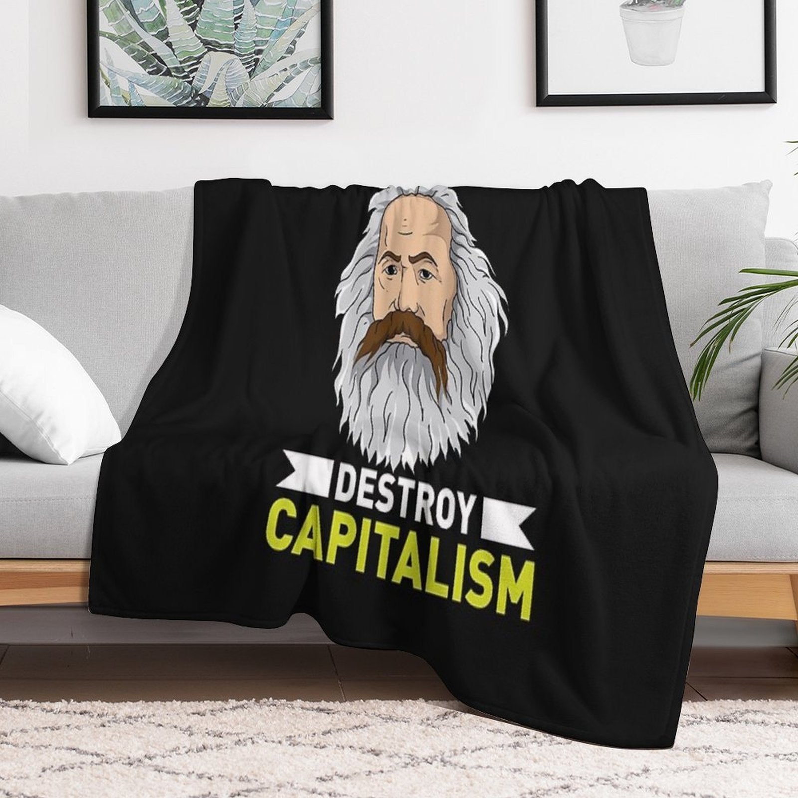 KARL MARX Destroy Capitalism Multi-functional Throw Blanket