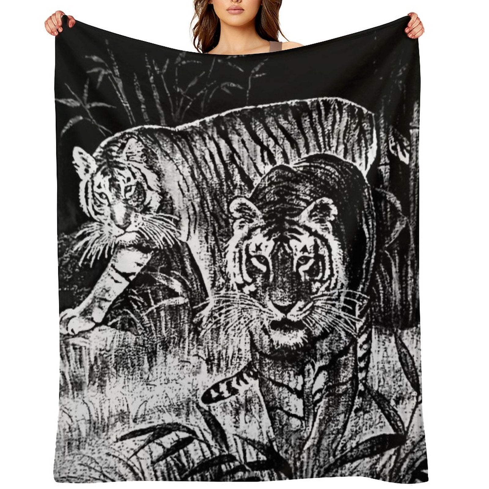 Cobija Del Tigre Mexican Blanket Tiger Meme Plush Throw Blanket