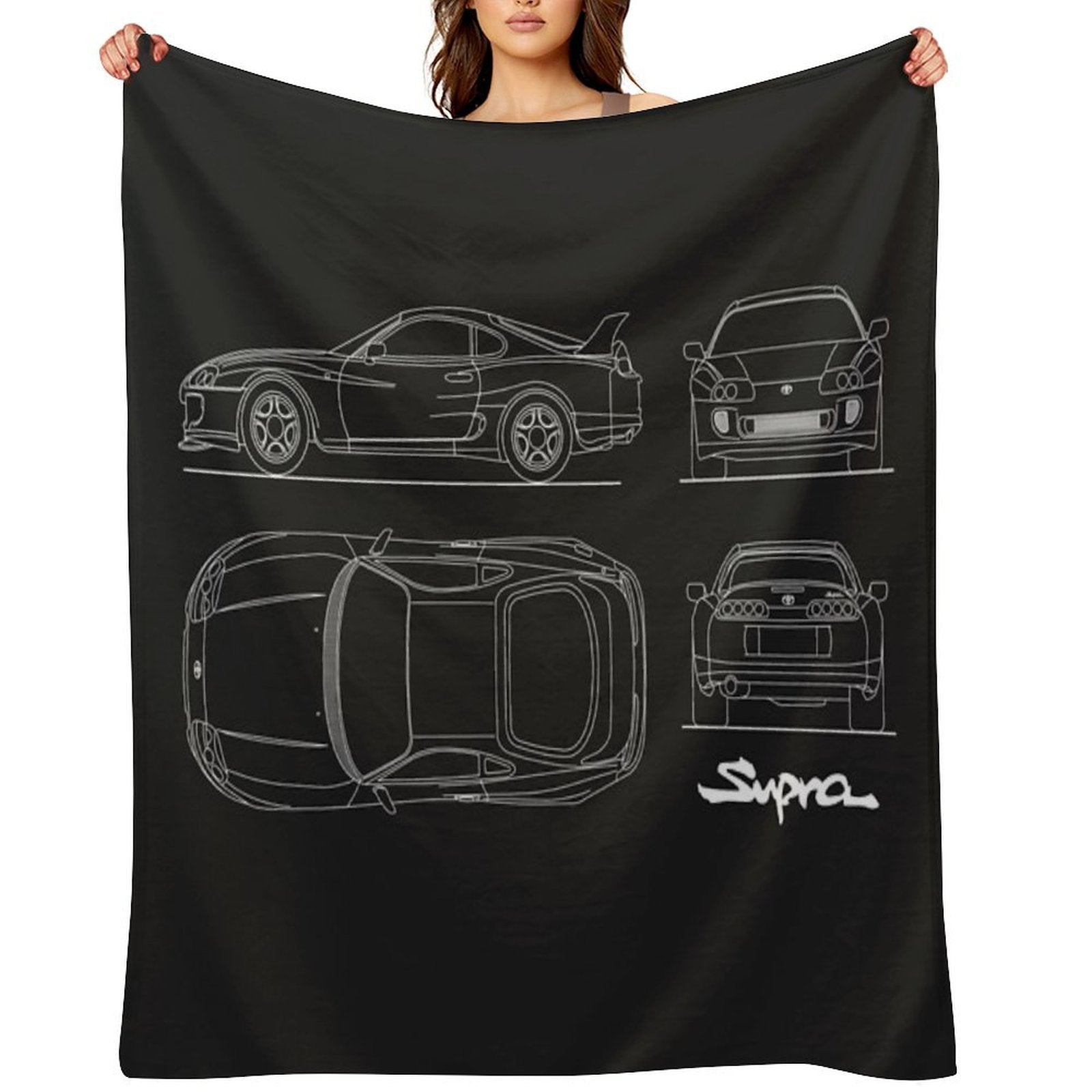 The Supra Blueprint Travel-friendly Throw Blanket