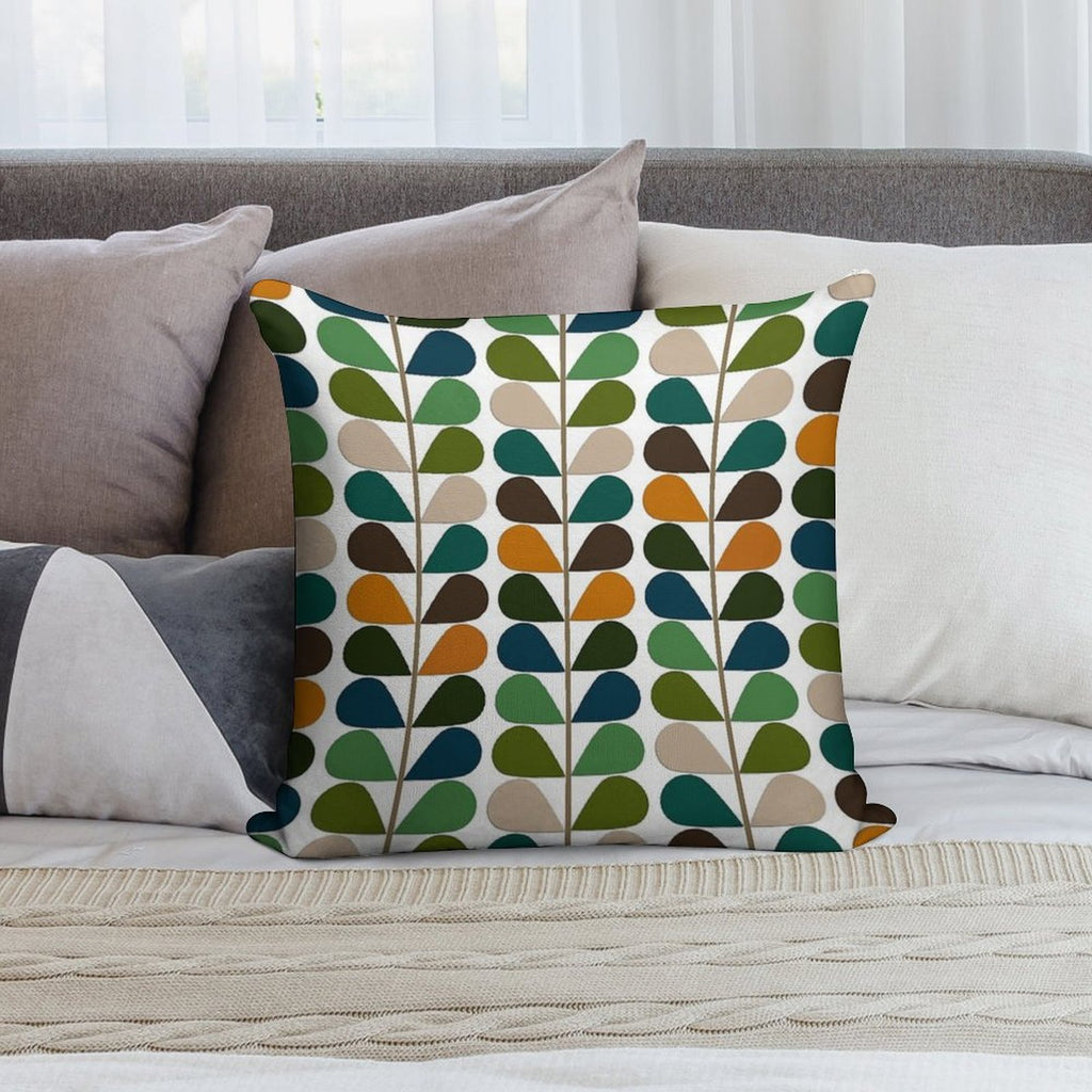 Retro 60s Mid Century Modern Pattern 2 Soft Shrink-Resistant Throw Pillow