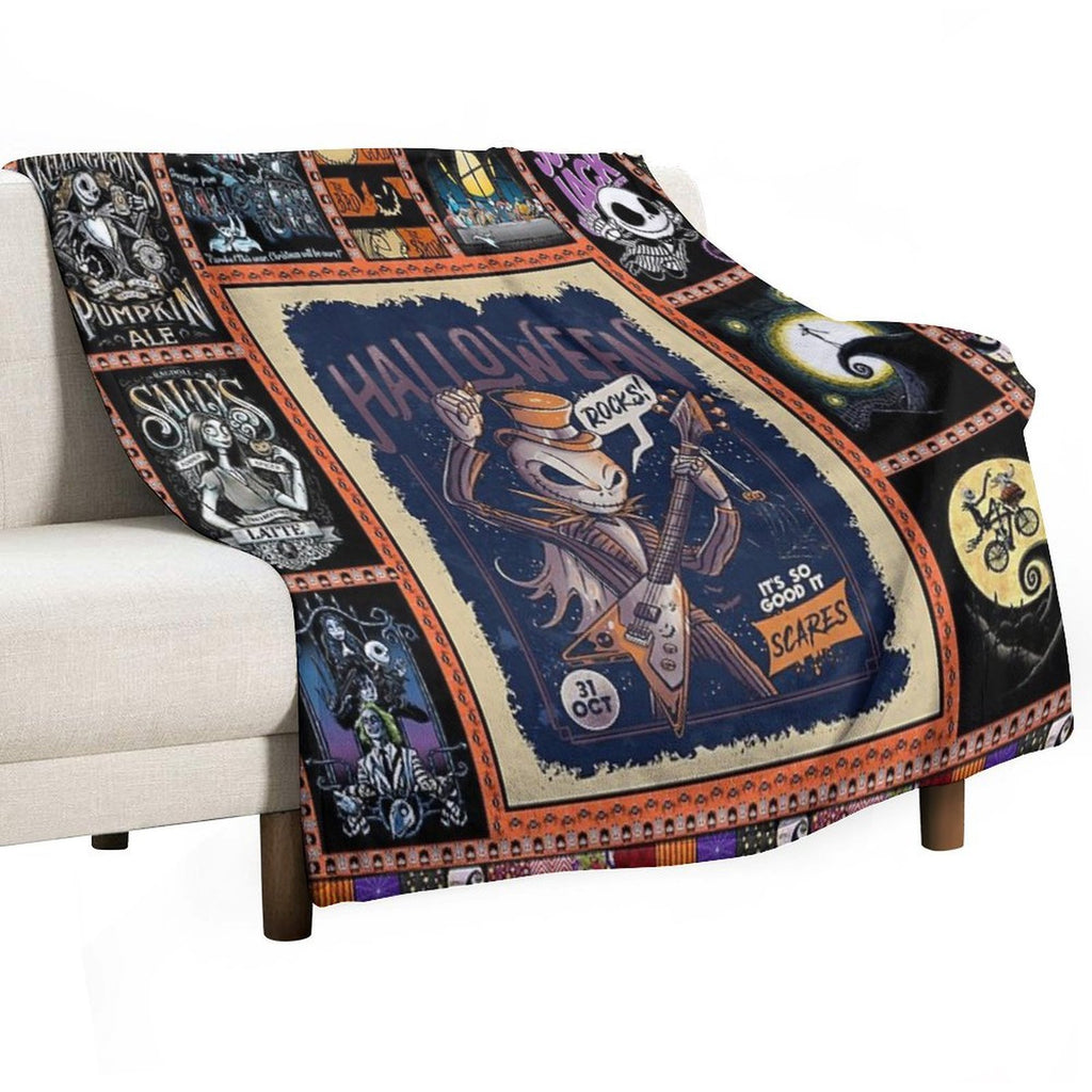 Jack Skeleton Photo Collage Gifts Multi-functional Throw Blanket
