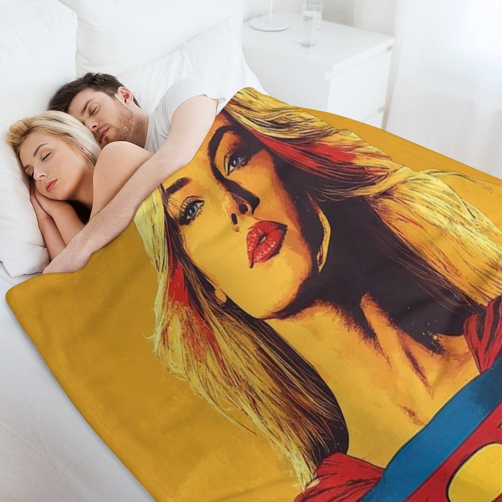 Supergirl in Vibrant Heroic Compact Throw Blanket