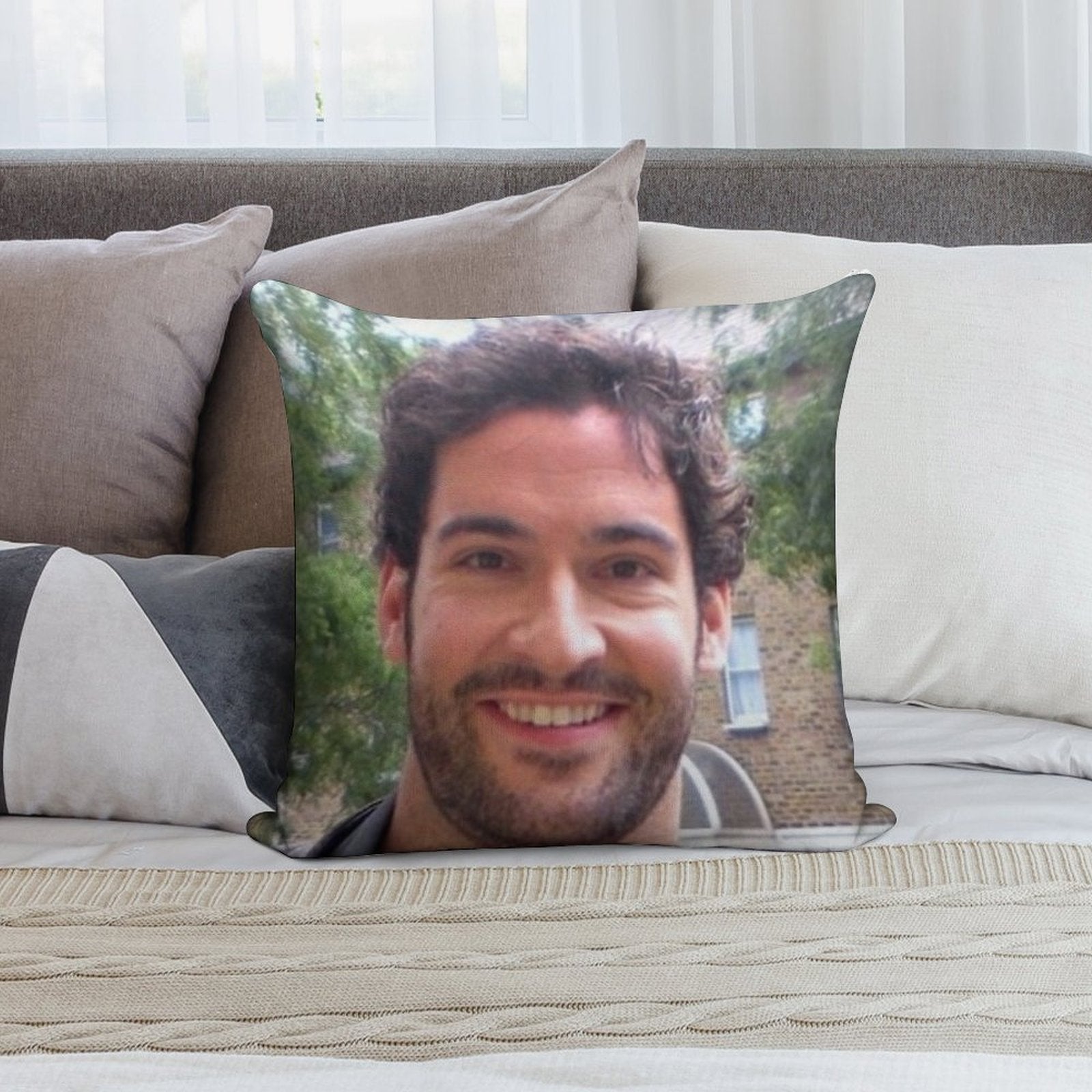 Gary Pillow Soft Short Plush Fabric Throw Pillow