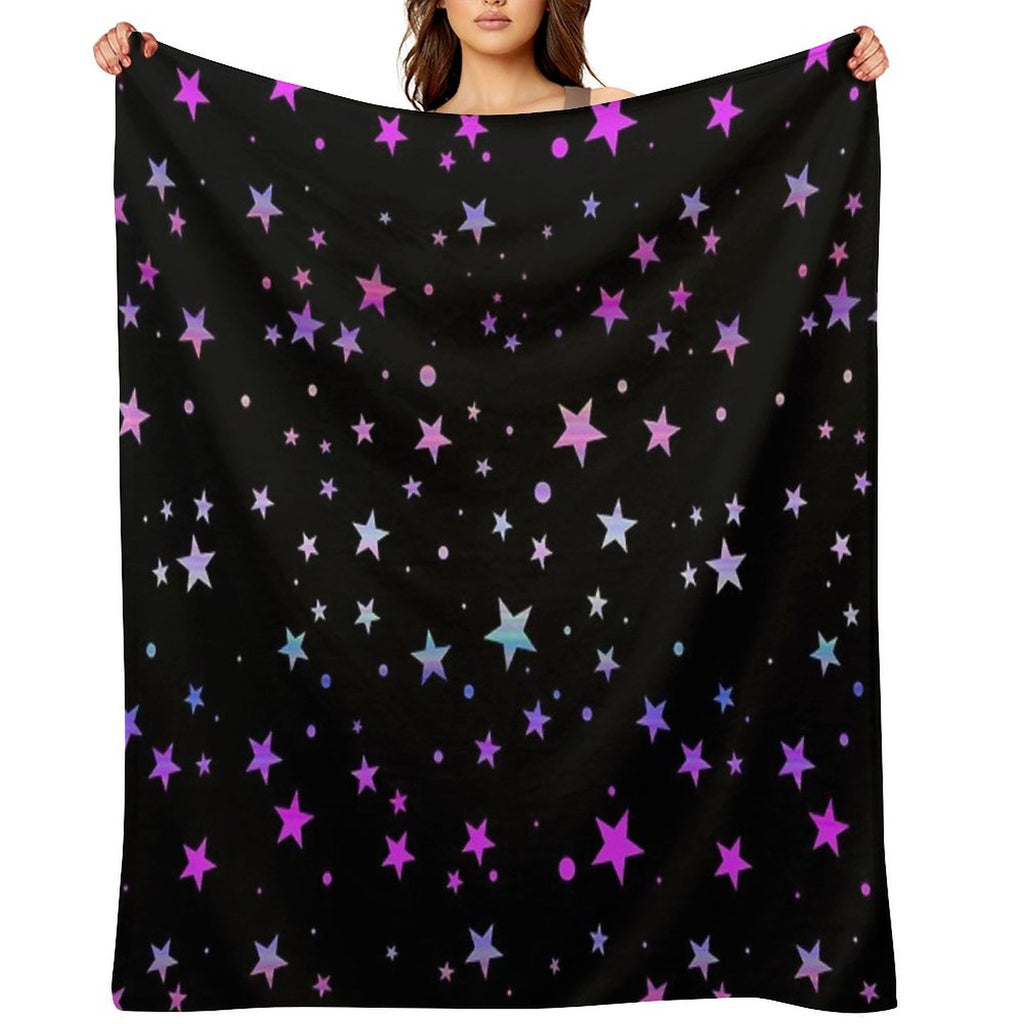 Pastel Starry Colorful Rainbow Stars Compact Throw Blanket