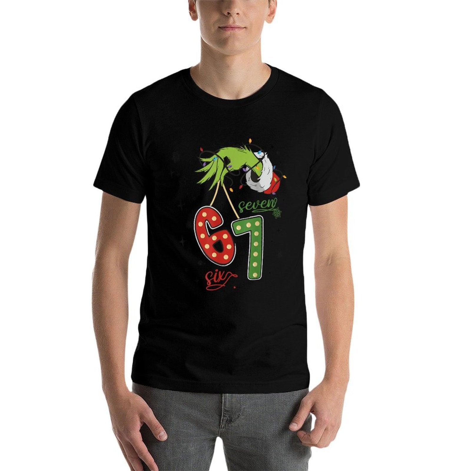 67 Christmas Costume Funny Winter Celebration  Oversized Silhouette T-Shirt