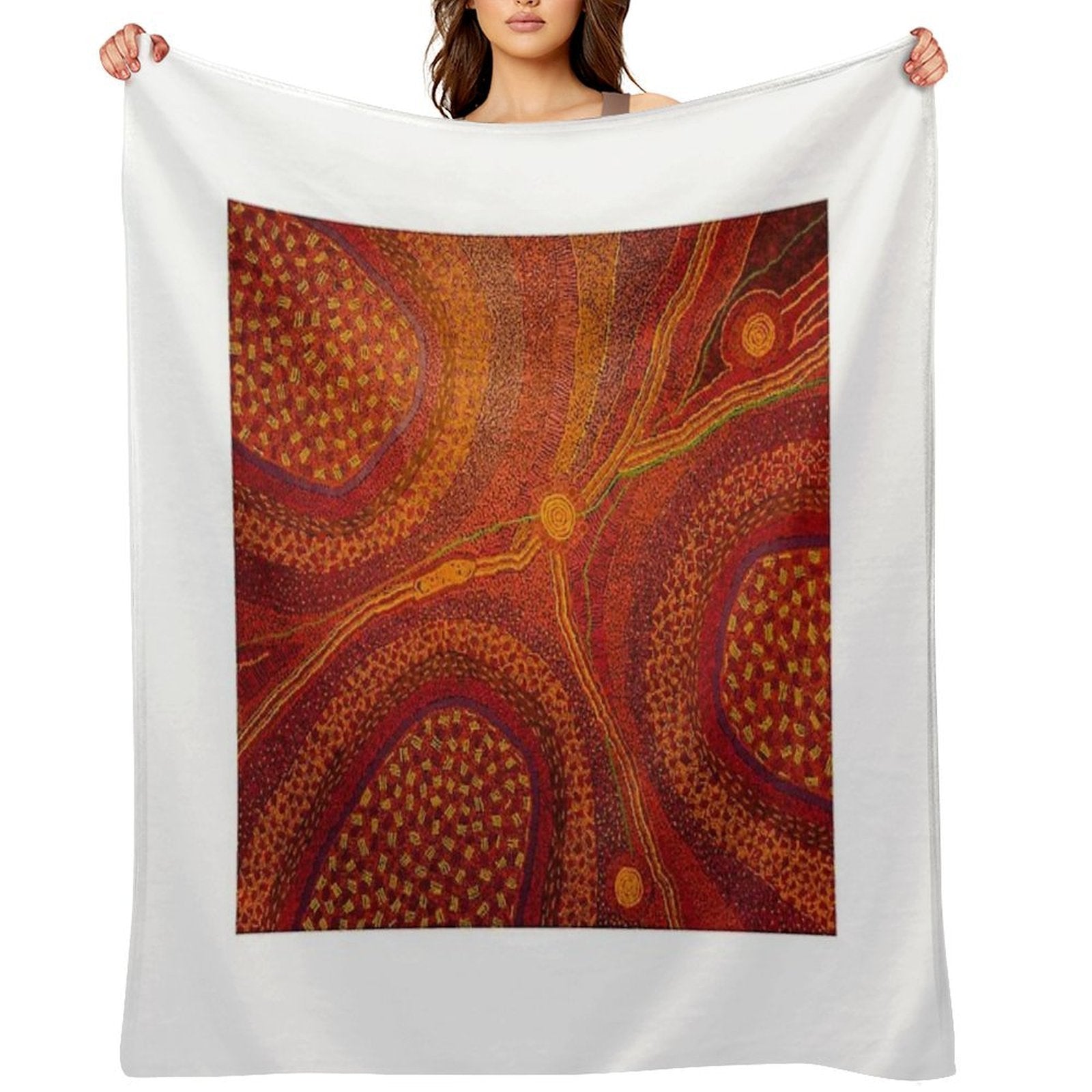 Australian Aboriginal Art Eco-conscious Throw Blanket