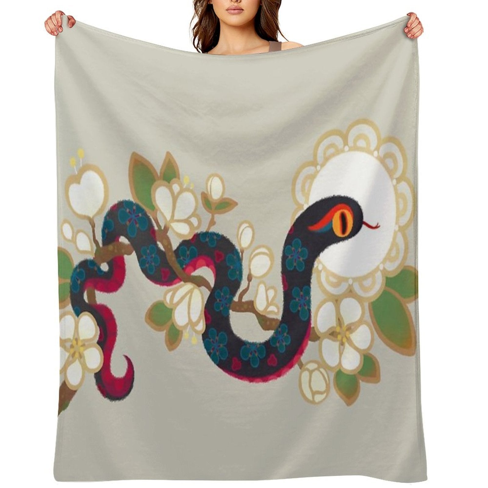Snake And Flowers 2 Comfort Throw Blanket