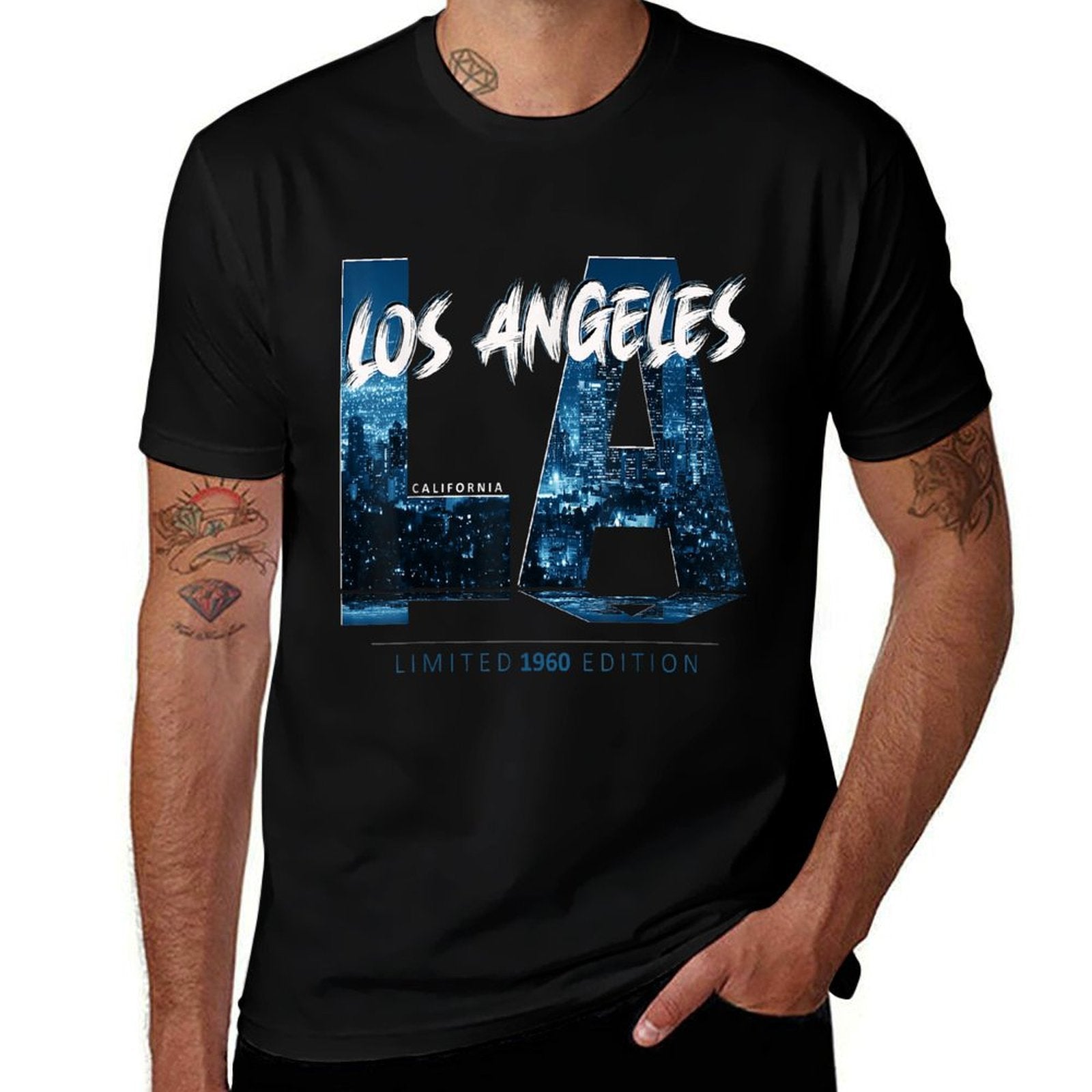 Los Angeles California Limited 1960 Edition  Heathered Texture T-Shirt