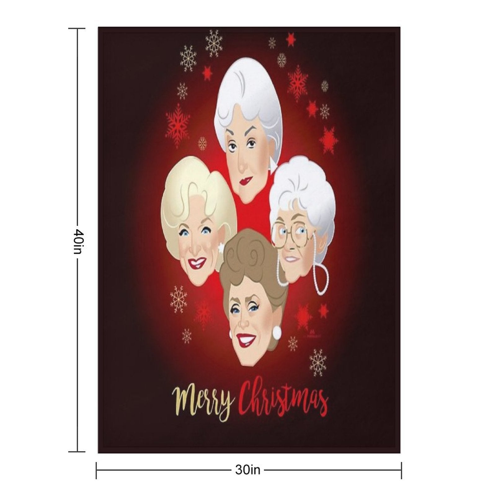 Golden Christmas Easy Care Throw Blanket