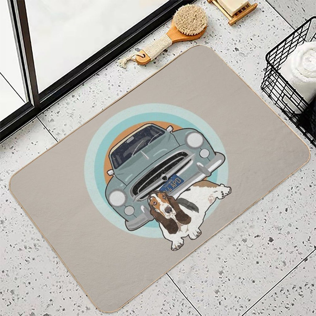 Columbo Car And Dog  Non-Slip Bath Mat