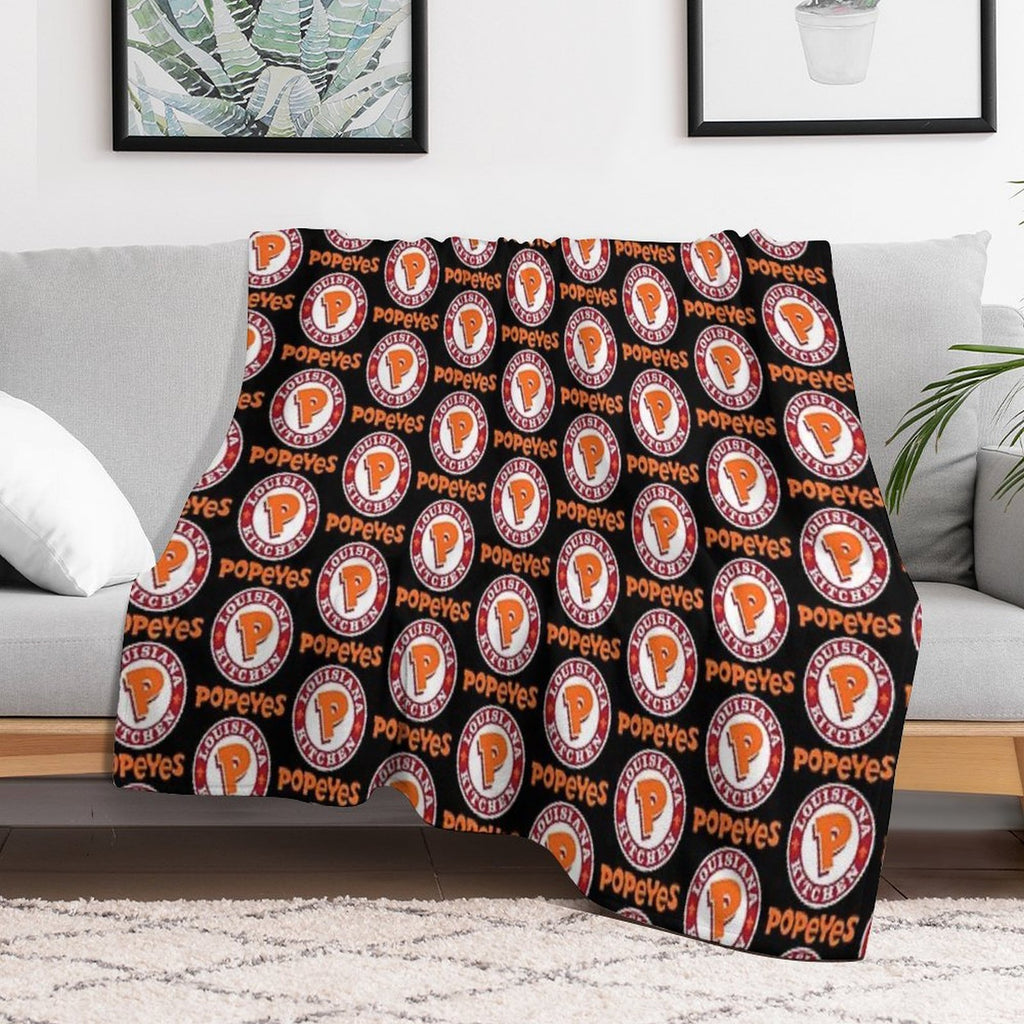 Louisiana Kitchen Popeyes Classic Logos Premium Throw Blanket