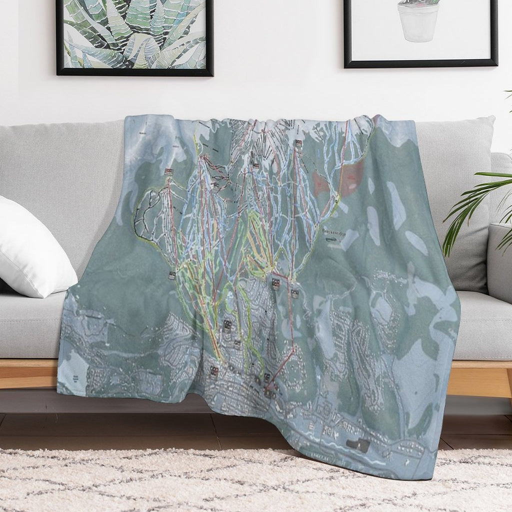 Breckenridge Resort Trail Map Wrinkle-free Throw Blanket