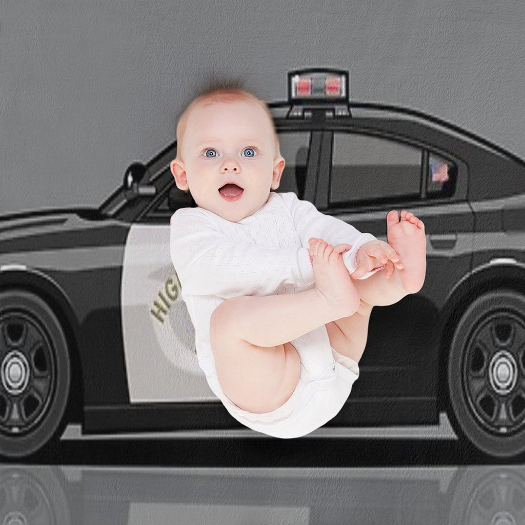 California Highway Patrol D0dge Ch4r6er Police Car Shrink-resistant Throw Blanket