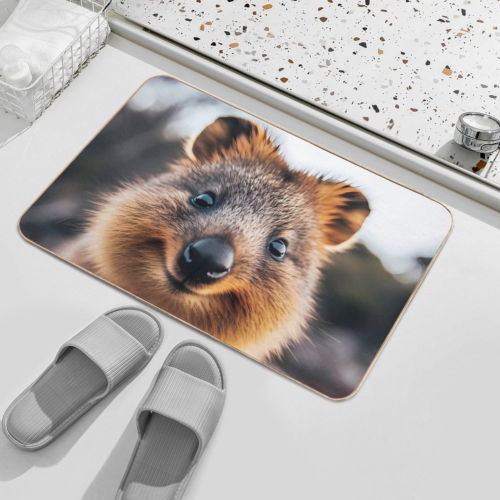 Quokka Art #4  Quokka Lovers  Fade-Resistant Bath Mat