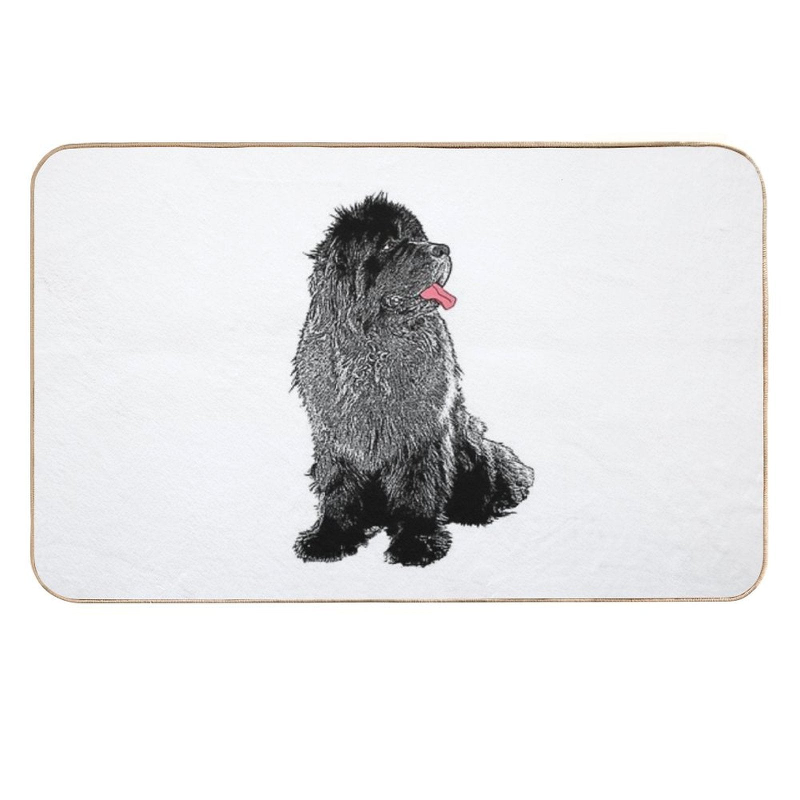 Grunge Newfie  Non-Slip Bath Mat