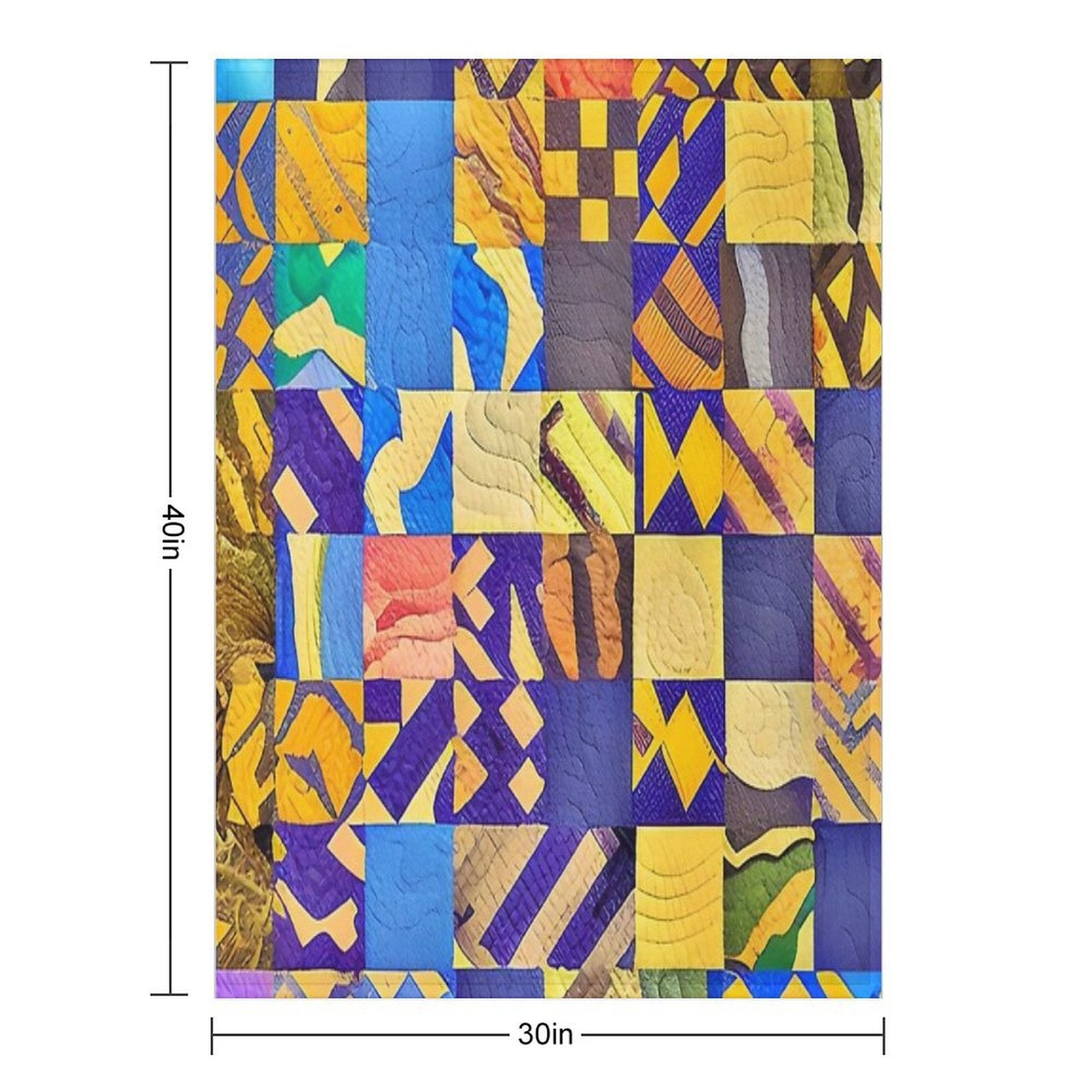 Bright Colors Quilt Inspired Tile Pattern Velvety-soft Throw Blanket