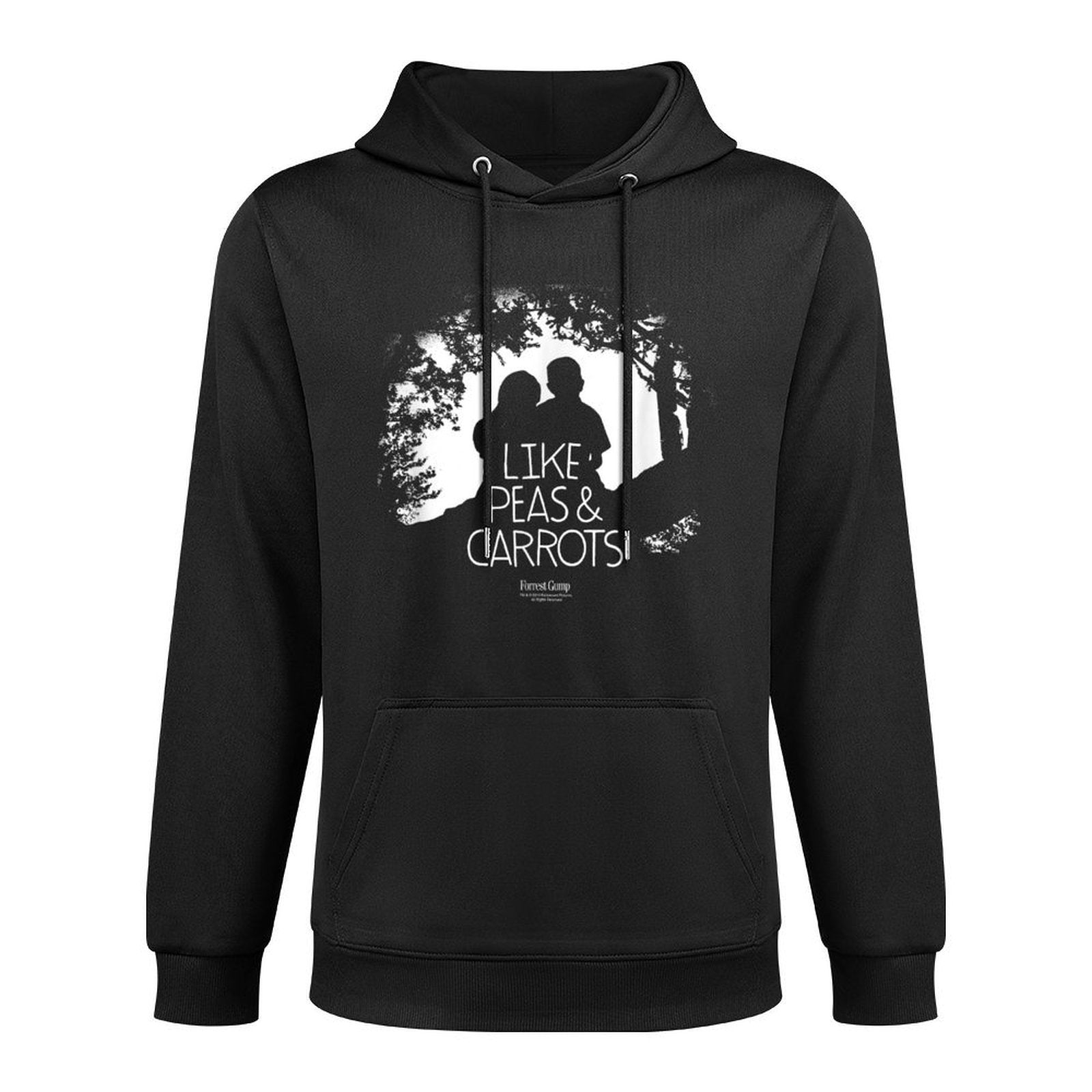 Forrest Gump Like Peas  Carrots Silhouette Relaxed Fit Hoodie