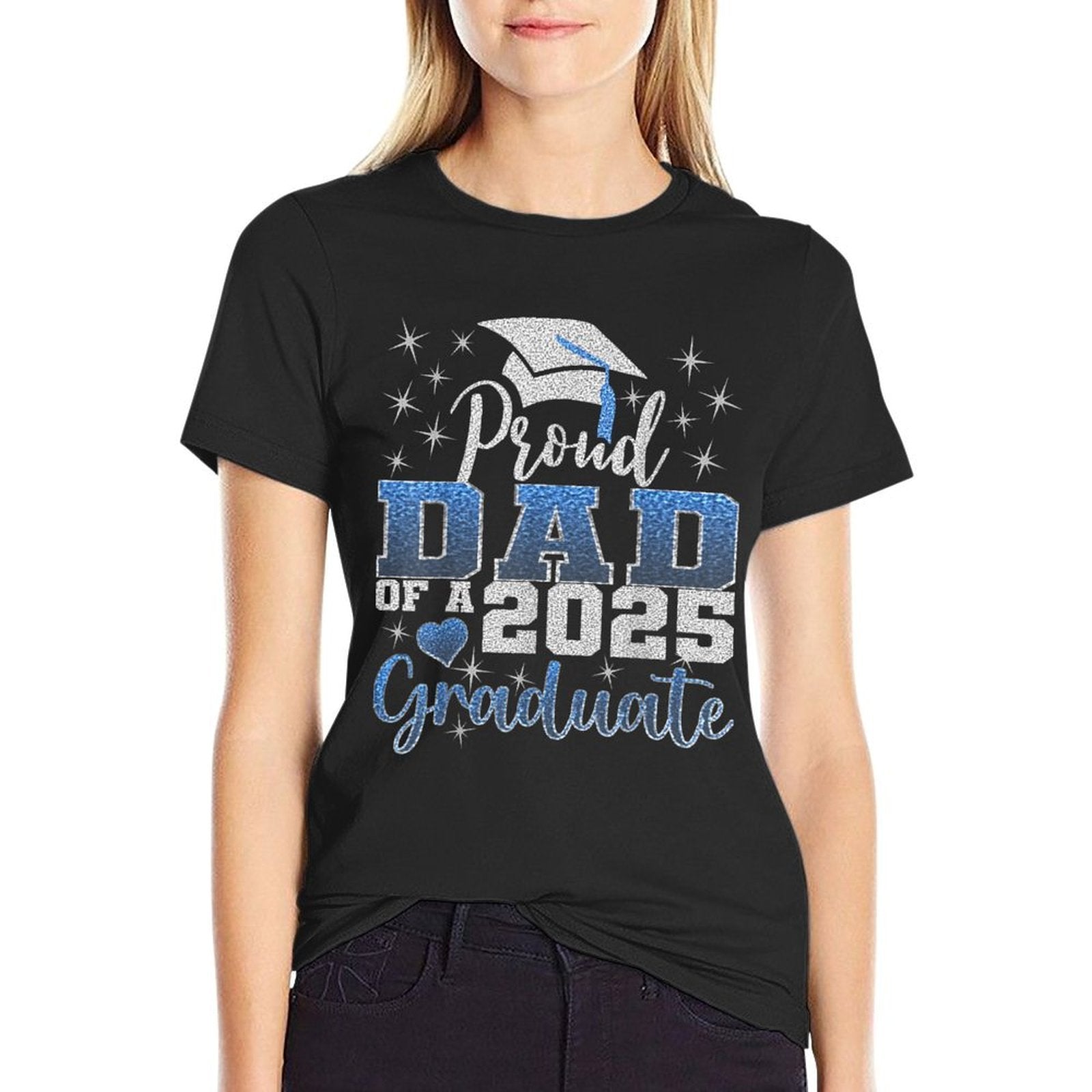 Super Proud Dad of 2025 Graduate Awesome Family College  High-quality Stitching T-Shirt
